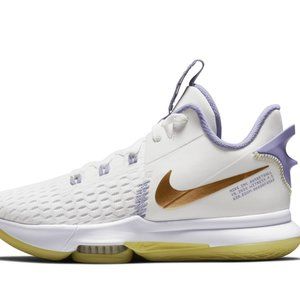 Nike Adults LeBron Witness 5 Summit White/Metallic Basketball Shoes Size 12